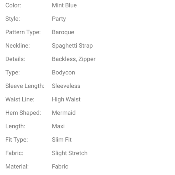 Mint blue Baroque Spaghetti Strap, Sleeveless,  Sequined Mermaid Maxi Go… - Picture 12 of 14